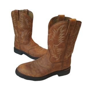 Ariat Brown Leather Western Work Boots